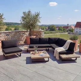 Mendler HWC-H54 Loungeset hellbraun/dunkelgrau