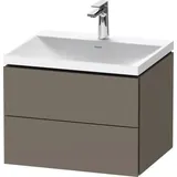 Duravit Möbelset c-shaped Set wandhängend wandhängend „L-Cube“ 60 × Flannel Grey Seidenmatt Lack