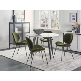 Beliani Esszimmerstuhl Luana Kunstleder grün/schwarz 2er Set