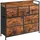 VASAGLE Boxxx Kommode 98 x 85 x 28,5 cm Braun / Schwarz