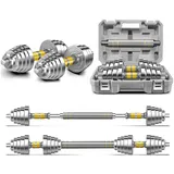 PHOEROS Verstellbares Hantel-Set – 29.9 kg Gewichte Set, Hantel Barbell 3 in 1, Stahlhanteln Paar mit Verbindungsstange für Erwachsene, Frauen, Männer, Fitness-Workout, Fitnessstudio, Trainingsgerät
