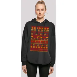 Kapuzenpullover F4NT4STIC "Guns n' Roses Weihnachten Christmas", Damen, Gr. XS, schwarz, Obermaterial: 100% Baumwolle, casual, oversize, Langarm, Pullover, Musik,Band,Logo