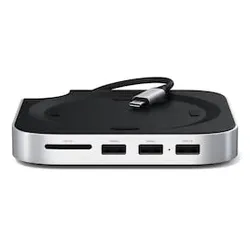 Satechi Stand Hub Mac Mini M4 SSD Enclosure Silber