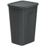 Prosperplast Keden COMPACTA Q PLUS Mülleimer | Strapazierfähiger Abfalleimer mit Deckel | Kunststoff | Praktische und ästhetische Lösung für Zuhause Büro | Papierkorb für Abfallentsorgung (Schwarz, 50L)