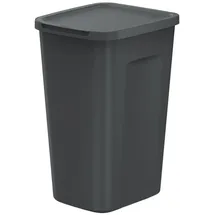 Prosperplast Keden COMPACTA Q PLUS Mülleimer | Strapazierfähiger Abfalleimer mit Deckel | Kunststoff | Praktische und ästhetische Lösung für Zuhause Büro | Papierkorb für Abfallentsorgung (Schwarz, 50L)