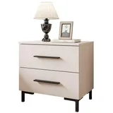 lookway Nachttisch LINA 55 x 52 x 37 cm Beige/Schwarz