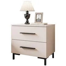 lookway Nachttisch LINA 55 x 52 x 37 cm Beige/Schwarz