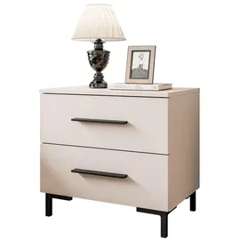 lookway Nachttisch LINA 55 x 52 x 37 cm Beige/Schwarz