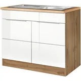 KOCHSTATION Spülenschrank »KS-Brindisi«, 100 cm breit, inklusive Einbauspüle, weiß