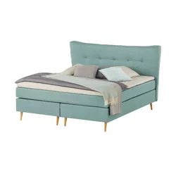 Boxspringbett  Ferill , blau , Maße (cm): B: 157 H: 122