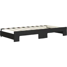 vidaXL Tagesbett Ausziehbar mit Matratzen Schwarz 90x190 cm Stoff