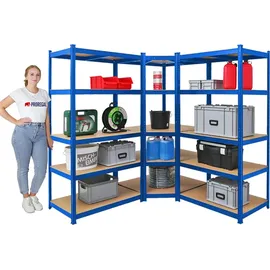 Proregal Eckregal Stahl 180x180x60cm Blau