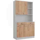 Vicco Küchenbuffet Raul 100,1 x 188,5 cm Weiß/Goldkraft Eiche