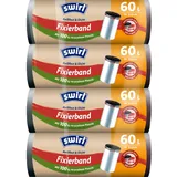 Swirl Reißfest & Dicht Fixierband Müllbeutel 60 l (4 x 10 Beutel), tropfsichere Müllsäcke für den Hausmüll, reißfeste Mülltüten für sicheren Halt am Mülleimer