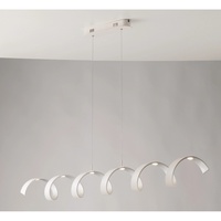 Eco-Light LED-Hängeleuchte Helix, weiß-silber, Länge 125 cm