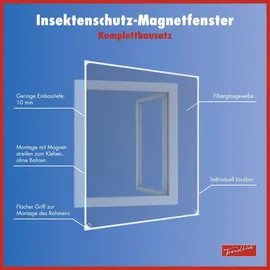 Trendline Fliegenschutz-Magnetfenster 100 x 120 cm Weiß