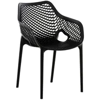TPFGarden Gartenstuhl, Schwarz, Kunststoff, 57x60x81 cm, Gartenmöbel, Gartenstühle, Gartenstühle