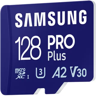 Samsung PRO Plus R180/W130 microSDXC 128GB Kit, UHS-I U3, A2, Class 10 (MB-MD128SA/EU)