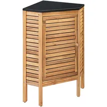 Dehner Outdoor-Küche Eckregal Southampton, ca. B50/H90/T50 cm, Hellbraun, Schwarz