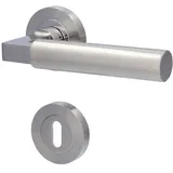 Alpertec BB-Rosettengarnitur Solid 2 Edelstahl Silber