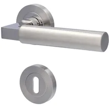 Alpertec BB-Rosettengarnitur Solid 2 Edelstahl Silber