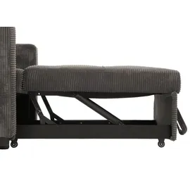 MCW Schlafsessel MCW-L90, Klappsessel Gästebett Relaxsessel, Liegefläche 200x100cm Stoff/Textil Cord ~ dunkelgrau