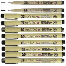 Sakura Pigma Micron Etui 3 Fineliners 6 St. Schwarz