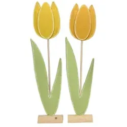 Deko Tulpe Filz gelb sortiert 660242058355 13x6x58cm