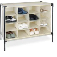 Relaxdays Schuhregal, 16 Fächer, Leichter Aufbau, Stabiler Stoffschuhschrank, HxBxT: