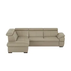 Primo Ecksofa aus Echtleder Town ¦ braun ¦ Maße (cm): B: 264 H: 76 T: 210.0