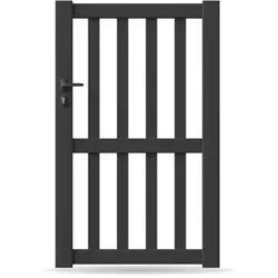 Gartentor, Einzeltor, Modell Essen, Aluminium, Anthrazit, flexible Befestigungssysteme, individuell konfigurierbar
