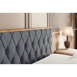 altdecor BOXBETT mit Matratze H4 und Lattenrost - 160x200 - Dunkelgrau