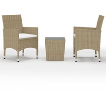 vidaXL Bistroset 3-tlg. Tisch 41,5 x 41,5 cm beige