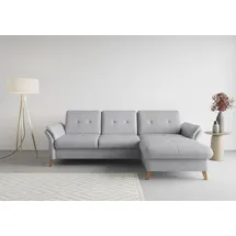sit&more Ecksofa SIT & MORE "Göteborg", silber, B:268cm H:90cm T:176cm, Sofas, Ecksofa, Sitztiefenverstellung und Federkern, wahlweise mit Bettfunktion