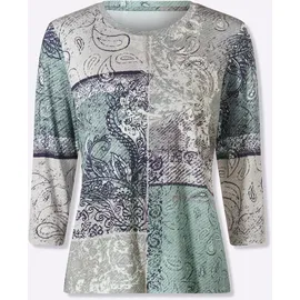 Inspirationen WITT WEIDEN 3/4-Arm-Shirt in kalkmint-weiß-bedruckt | Gr.: 50