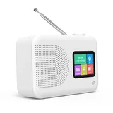 LFF DAB Radio, DAB Plus Radio, UKW-Digitalradio, Küchenradio mit Kabel oder Batteriebetriebenes, Farbdisplay Radios mit Bluetooth