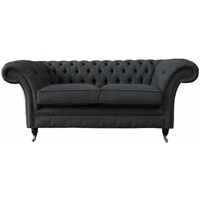 JVmoebel Chesterfield-Sofa, Sofa Zweisitzer Chesterfield Klassisch Sofas Wohnzimmer Couch grau