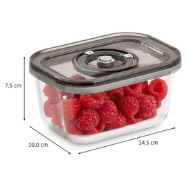 CASO Design Vakuum-Frischebehälter rechteckig schwarz 14,5 x 20 x 9,5 cm 1,5 l 3-teiliges Set