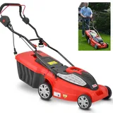 HECHT Rasenmäher Elektro 1638 R | 38 cm Schnittbreite | 1700 W | 50 L Fangkorb | Zentrale 5-fache Schnitthöheneinstellung