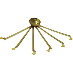 6x Stück Latte Macchiato Capuccino Löffel Set Edelstahl Rund Espressolöffel Modern Dessert Löffel mit Anhänger, gold