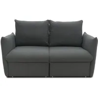 DOMO. collection Sofa Cloud Box, 2-Sitzer mit Schlaffunktion und Boxspringfederung, 2er Couch mit Bettauszug, Schlafsofa, Boxspringsofa 180 x 97 x 100 cm (BxTxH), dunkelgrau
