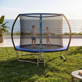 Tectake Jumpy Ø 244 cm inkl. Sicherheitsnetz Schwarz/Blau