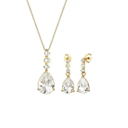 Elli PREMIUM Tropfen Edel Kristalle 925 Sterling Silber Schmuck-Set   Damen 