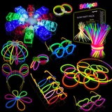 Segotendy 246PCS Knicklichter Party Set, Leuchtstäbe mit 10 Fingerlicht, Knicklichter 100 Stück Kinder, Glow Sticks für Neon Party Deko Halloween Weihnachten Silvester Deko Party Feuerwerk 2025