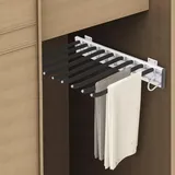 Edelstahl Hosenbügel Hosenauszug Kleiderstange Ausziehbar rutschfeste Hosen Kleiderbügel 9 Balken für Kleiderschrank Hosenbügel Platzsparend (Right)