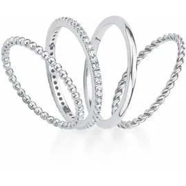 s.Oliver Ring-Set 2015038 mit Zirkonia (synth.) Ringe Weiss