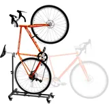 Sttoraboks Vertikaler Fahrradständer, Freistehender Indoor-Fahrradständer Aufrechter Fahrradbodenständer mit einstellbarer Höhe für Garage & Wohnung - für Räder bis zu 29"