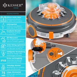 KESSER Poolroboter Aqua-9000 35 cm orange inkl. Transporttasche