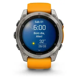 Garmin fenix 8 AMOLED 51 mm sapphire, graphit / titanium titan mit QuickFit Silikon-Armband 26 mm