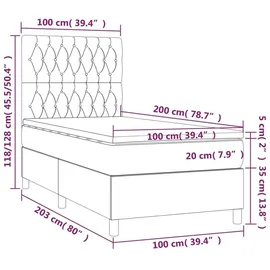 vidaXL Boxspringbett 100 x 200 cm Schwarz